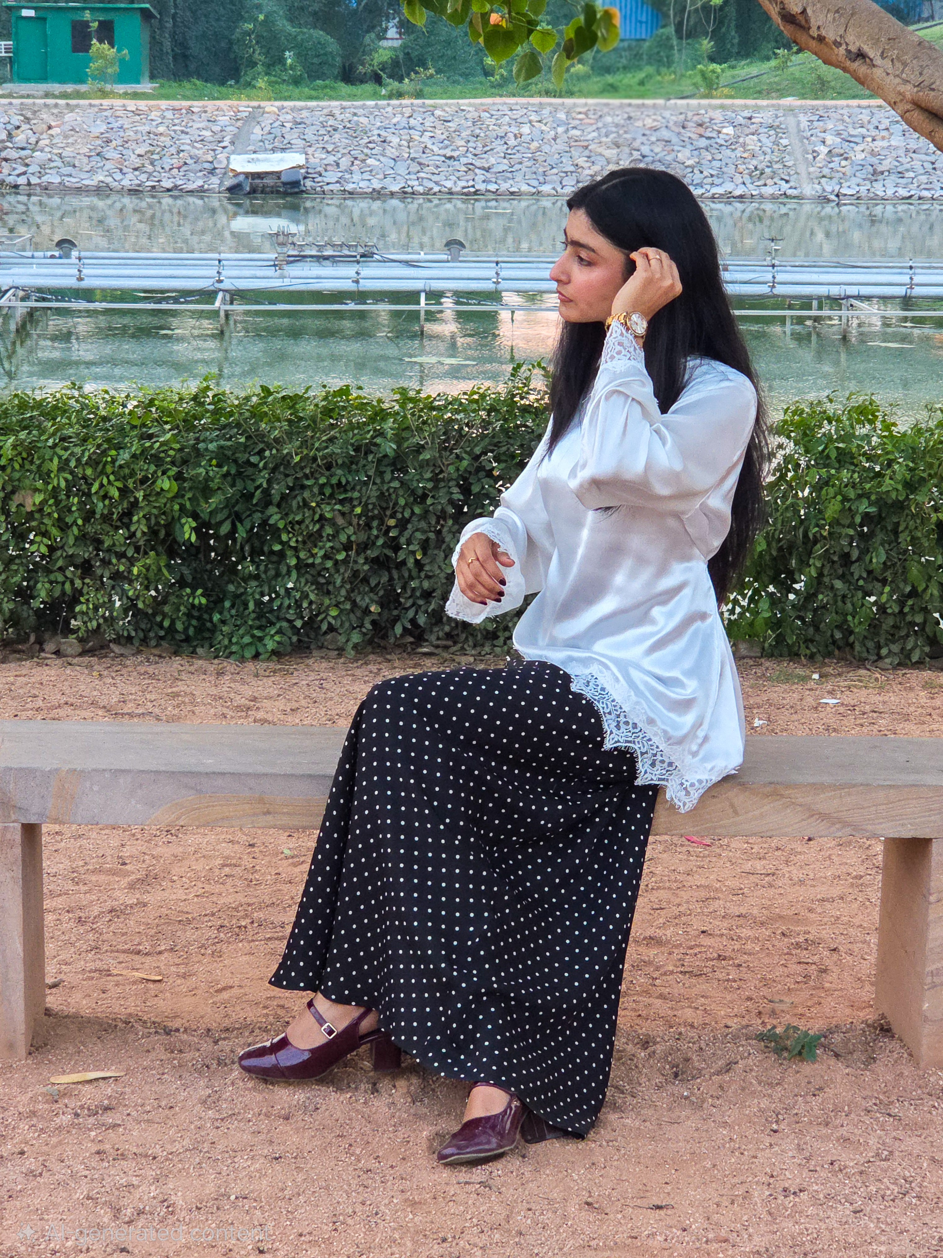 Polka Dot Maxi Skirt