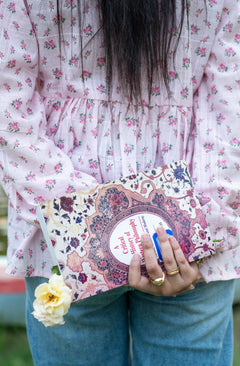Pink Floral Vintage Oversized Collar Blouse - LIMITED EDITION