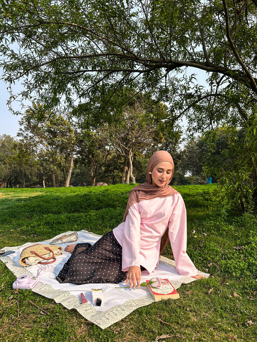 Pink Asymmetrical Top - Adjustable Drawstring