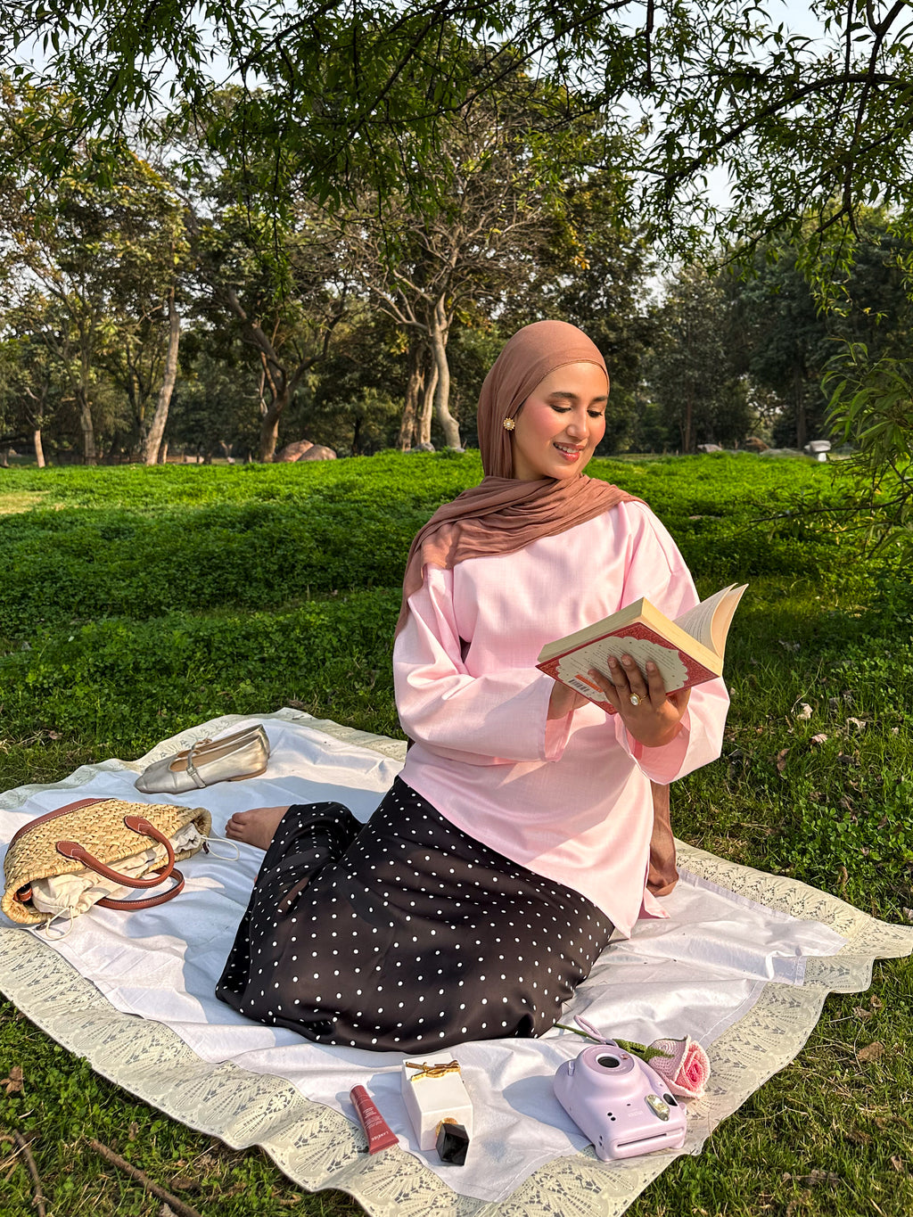 Pink Asymmetrical Top - Adjustable Drawstring