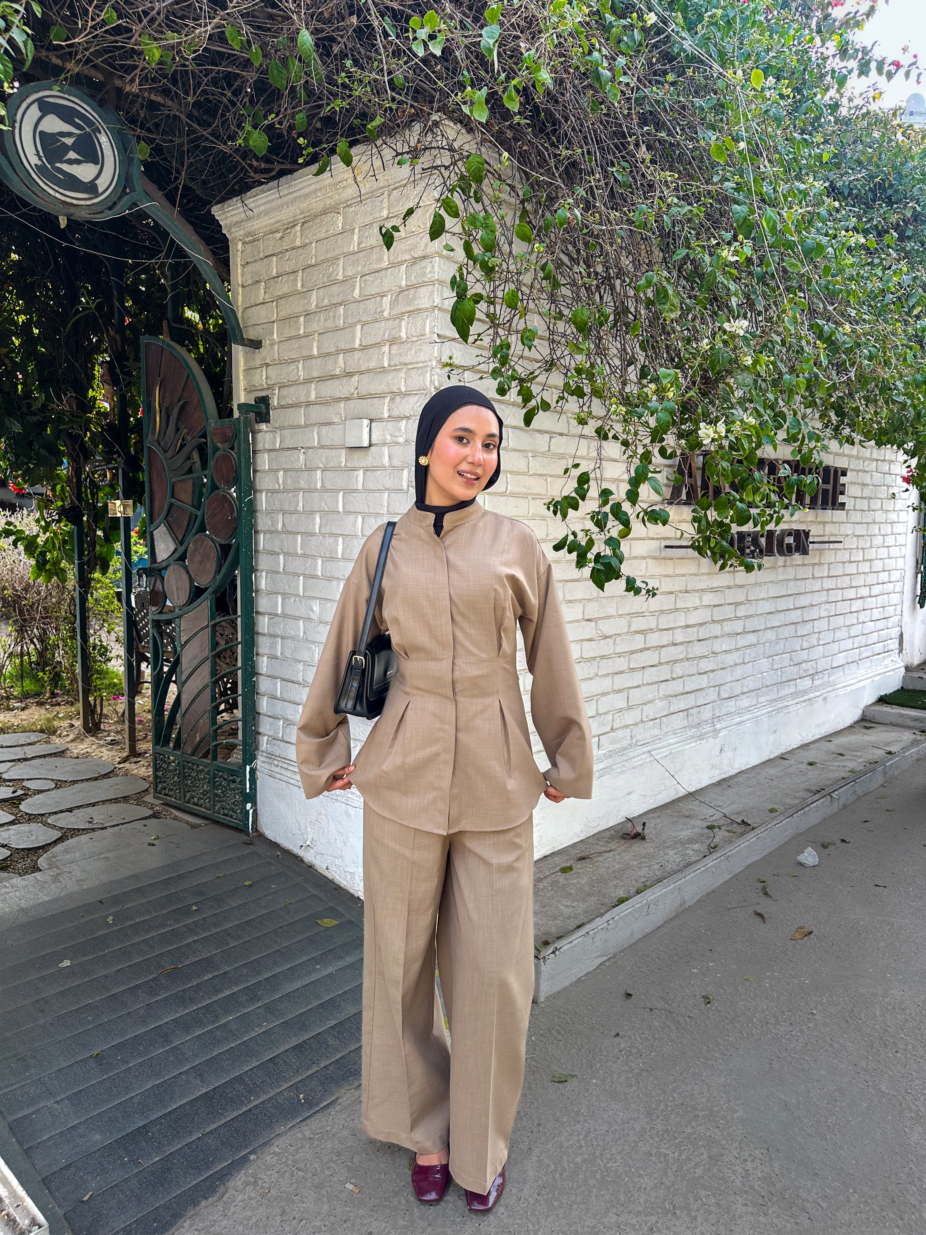 Sandstone Pleated Co-ord Set