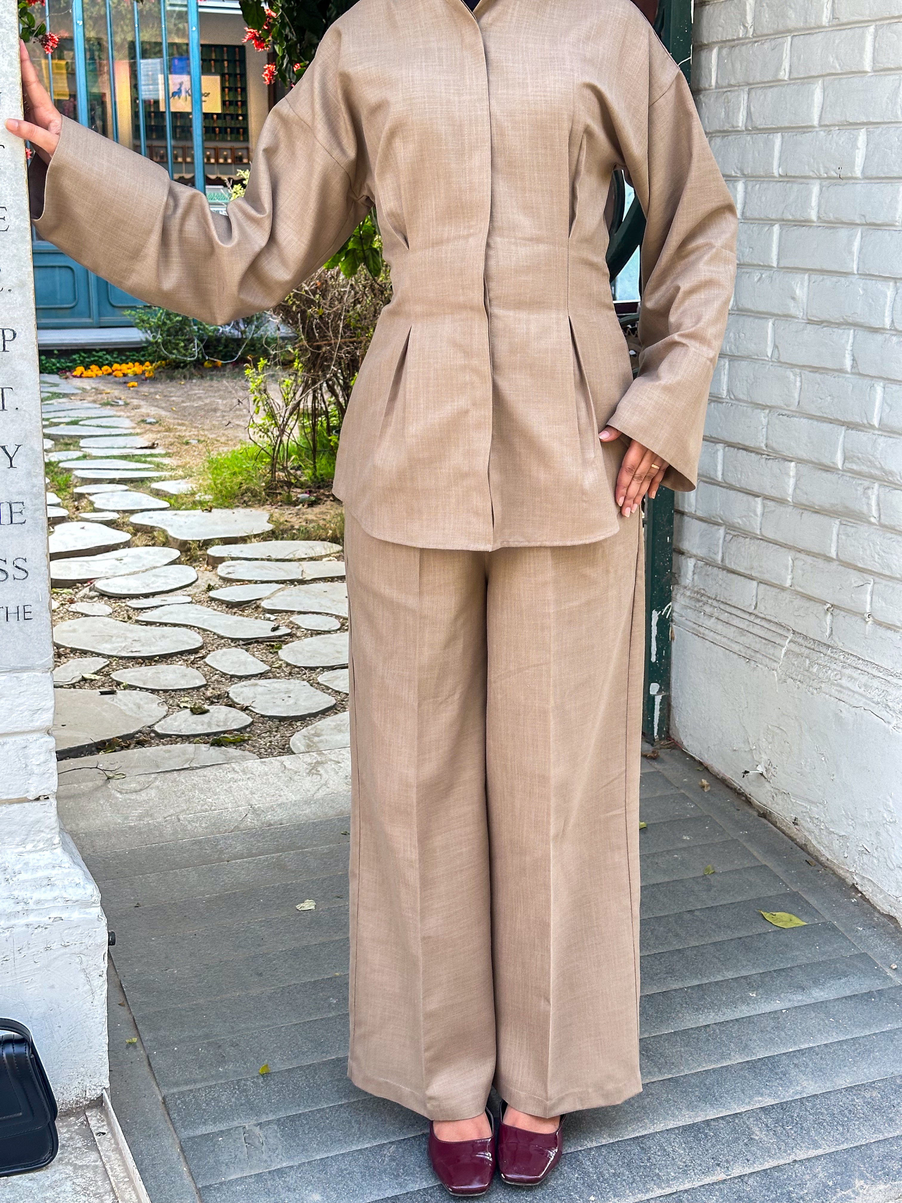 Sandstone Pleated Co-ord Set