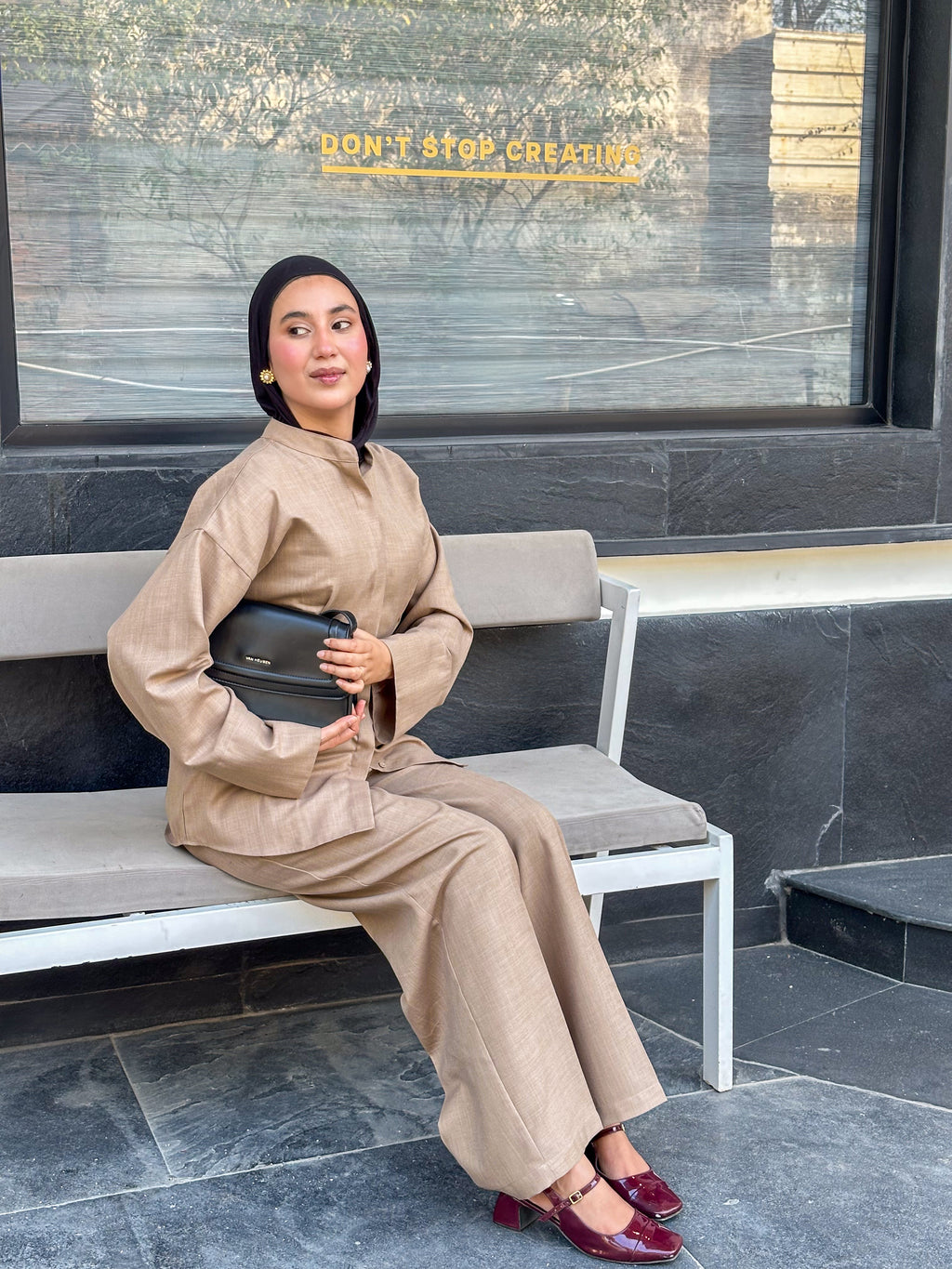 Sandstone Pleated Co-ord Set