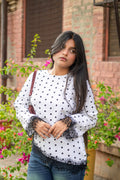 White Polka Dot - Polka Asymmetric - Adjustable Drawstring