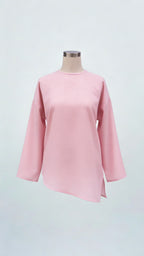 Pink Asymmetrical Top - Adjustable Drawstring