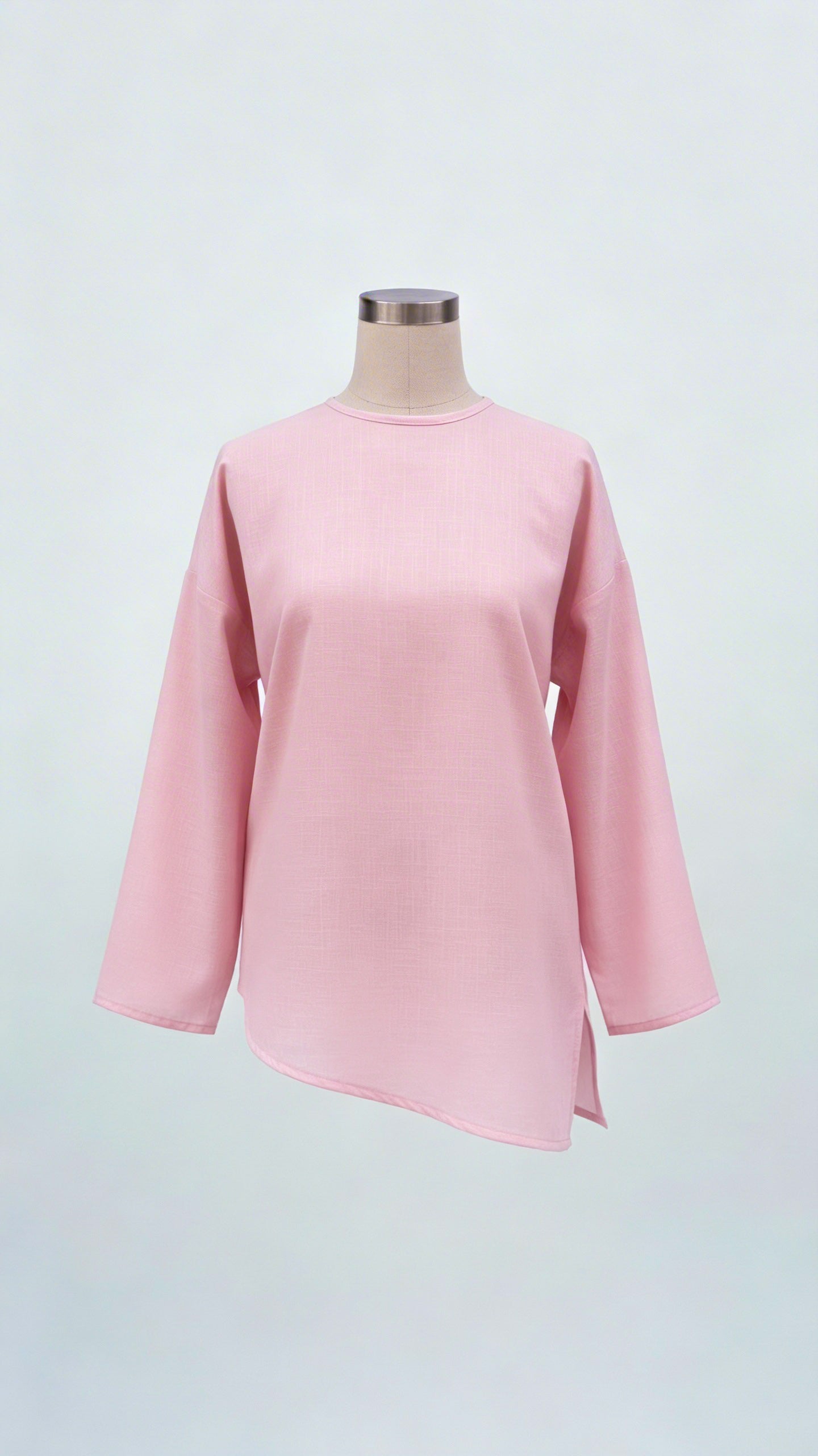 Pink Asymmetrical Top - Adjustable Drawstring