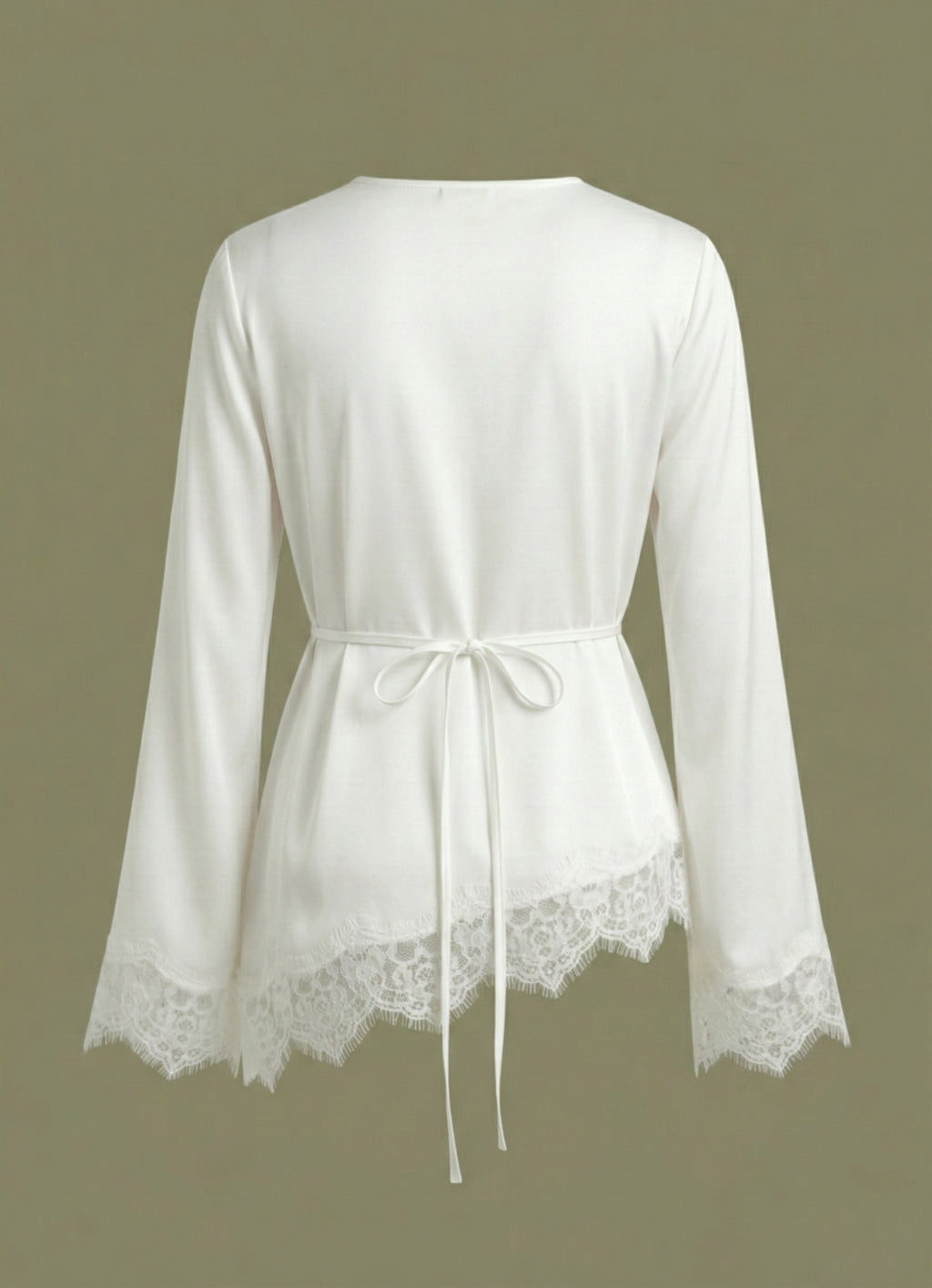 Moonlit Satin Asymmetric Lace Top - Adjustable Drawstring