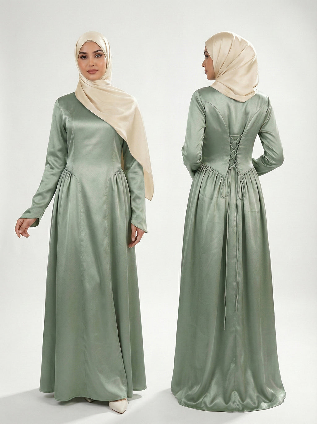 Sage Green - Corset Gown