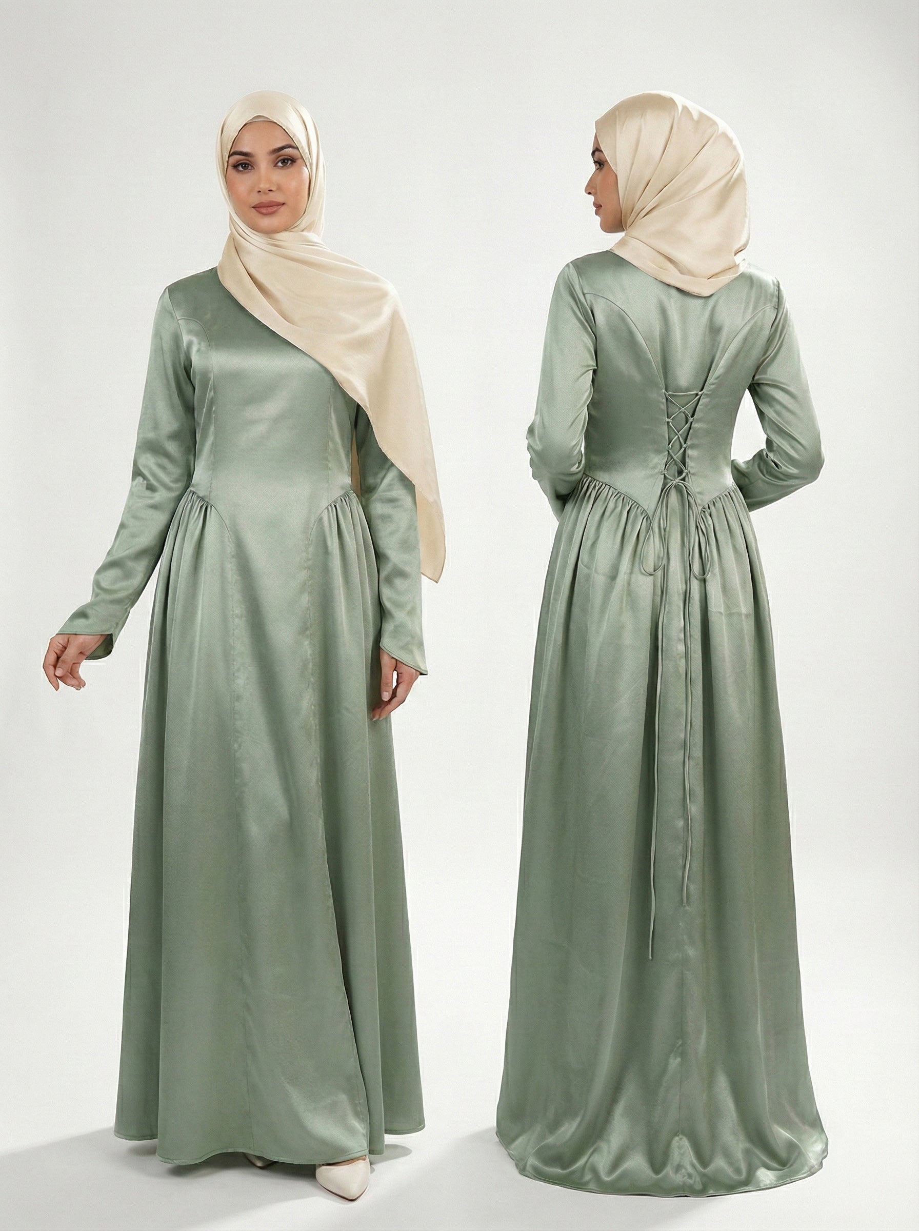 Sage Green - Corset Gown