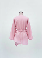 Pink Asymmetrical Top - Adjustable Drawstring