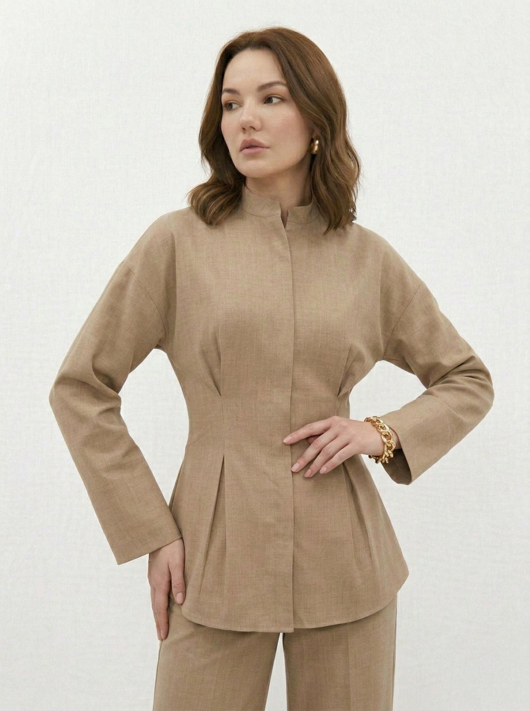 Sandstone Pleated Co-ord Set