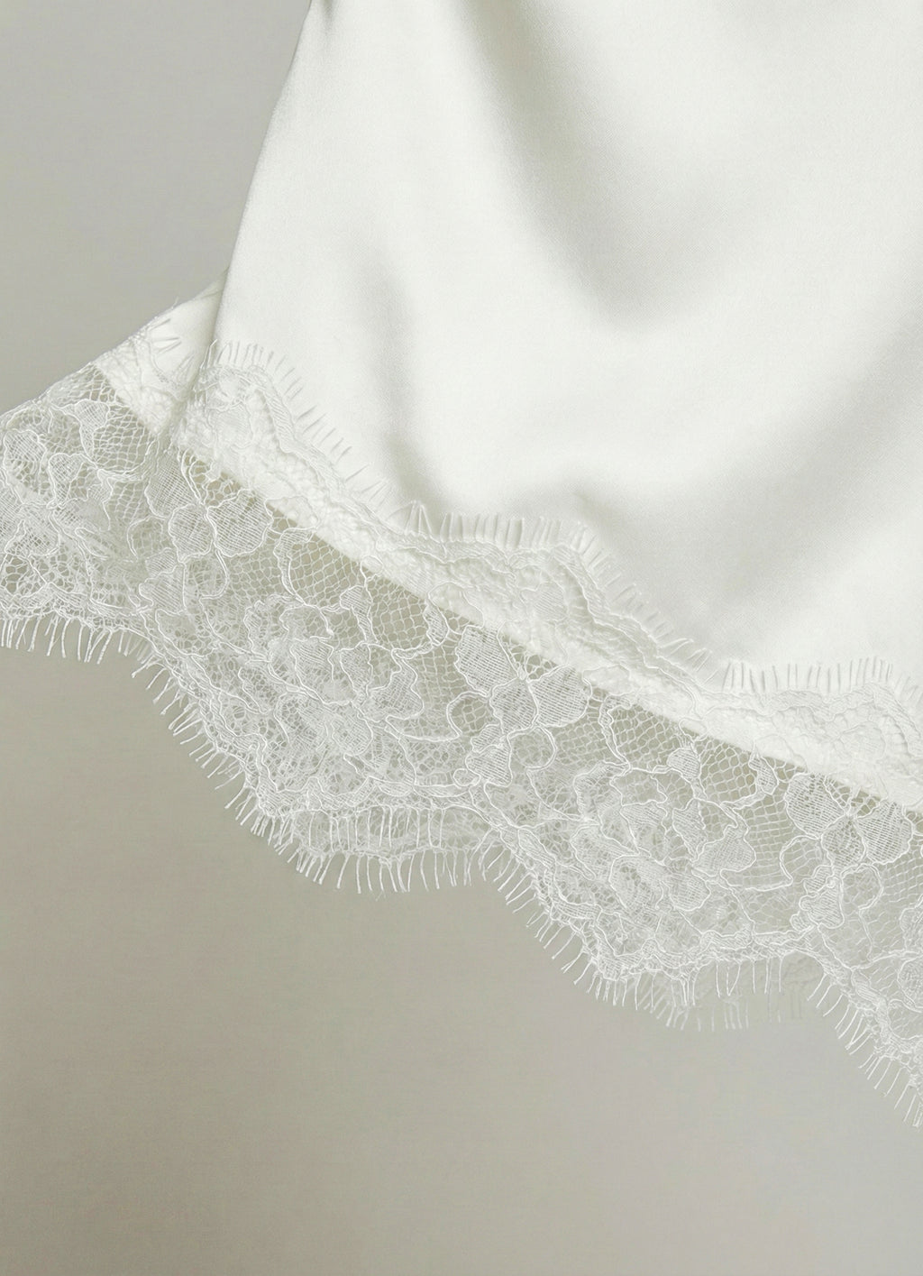 Moonlit Satin Asymmetric Lace Top - Adjustable Drawstring