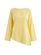 Butter Yellow Asymmetrical Top - Adjustable Drawstring