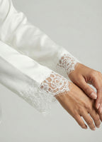 Moonlit Satin Asymmetric Lace Top - Adjustable Drawstring