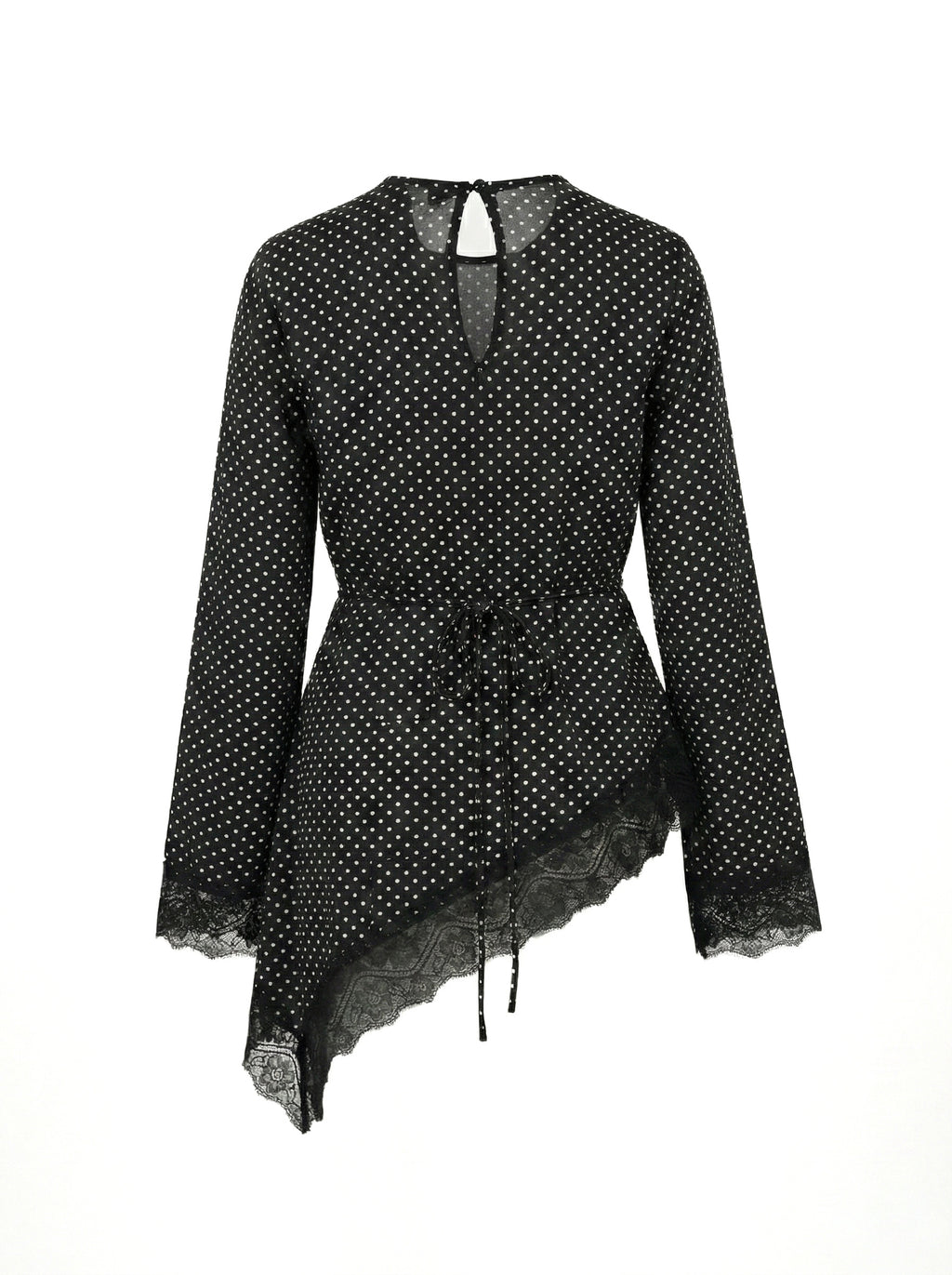 Leena Tunic Lace Top - Polka Asymmetric - Adjustable Drawstring