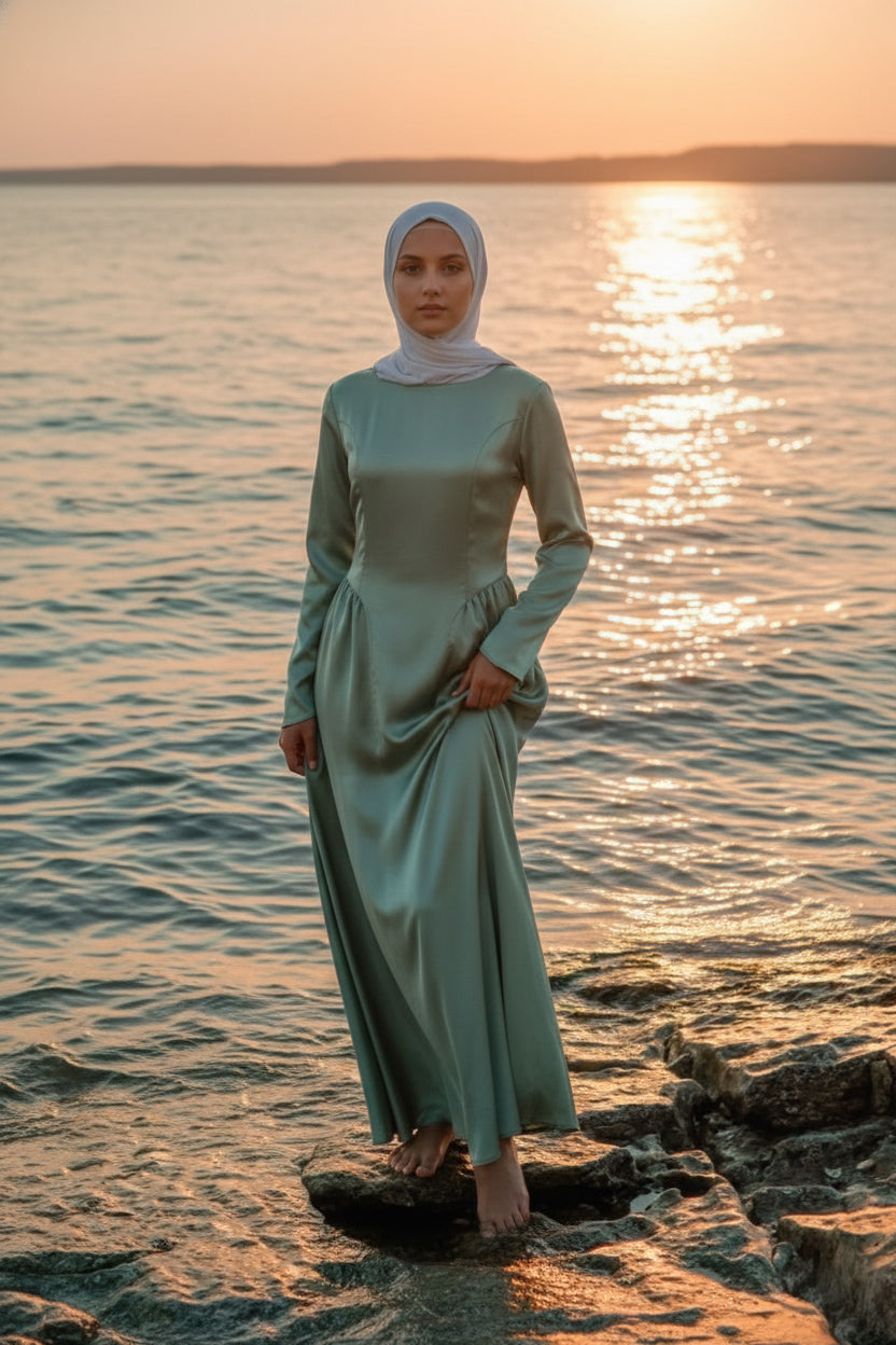 Sage Green - Corset Gown